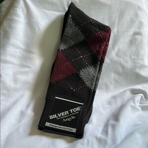 Silver Toe Argyle Socks